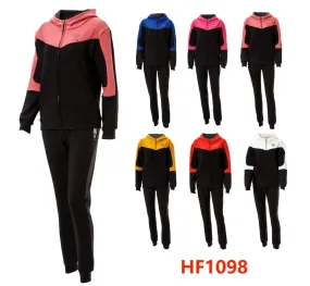 12 Sets of Winter Lining Outfit Gym Legging And Full Zip Jacket Top W/Hoodie Set HF1098