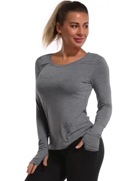 Athlete Long Sleeve Tops heathercharcoal_yoga