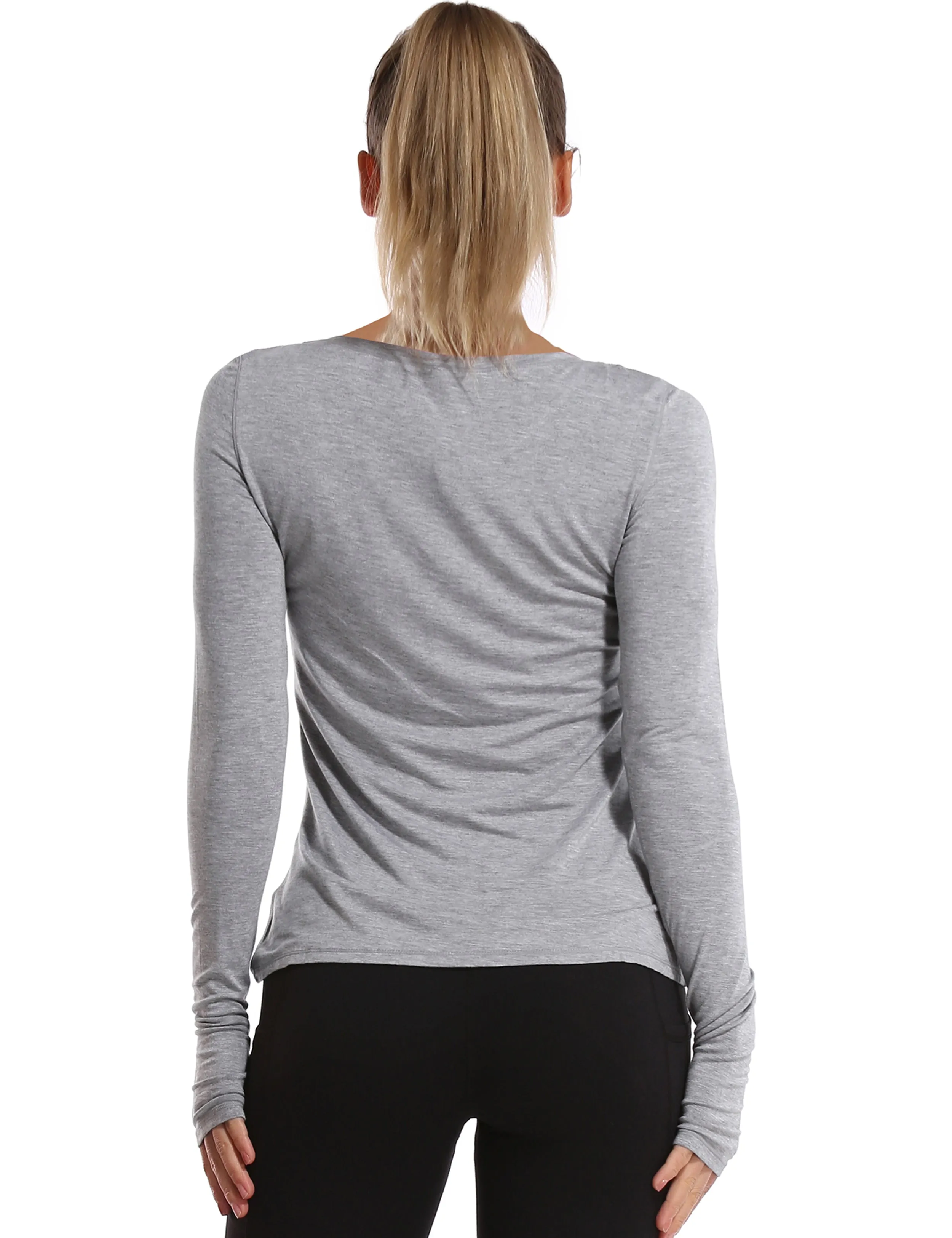 Athlete Long Sleeve Tops heathergray_yoga