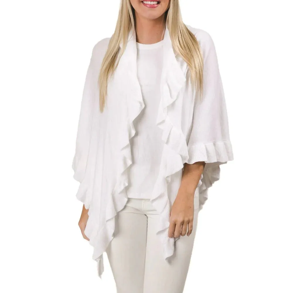 Ava Ruffle Cardigan - Marshmallow White