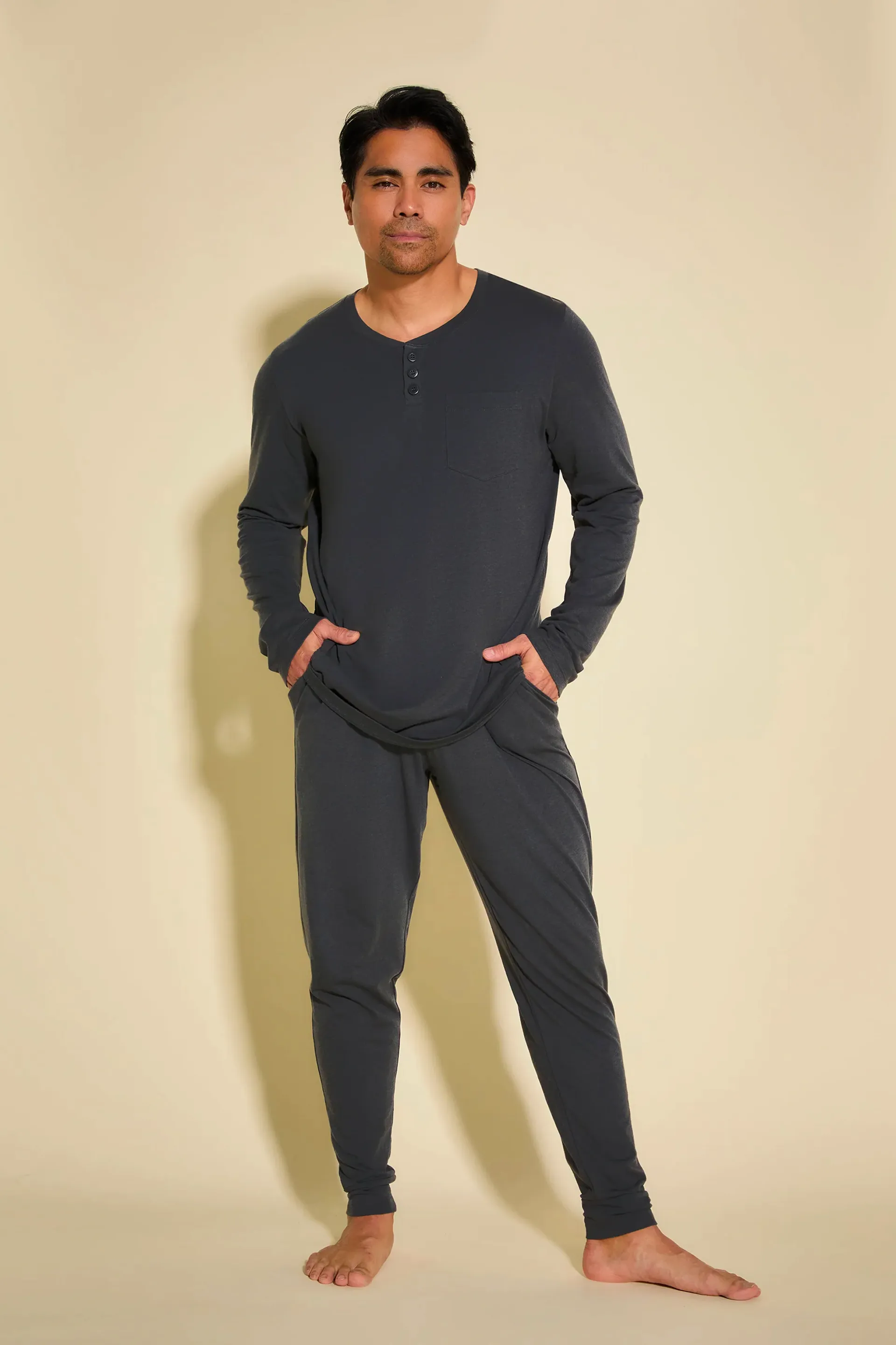 Bella Men's Henley & Jogger Set Anthracite