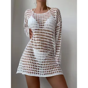 Bikini Cover-up Mesh Hollow Knitted dress