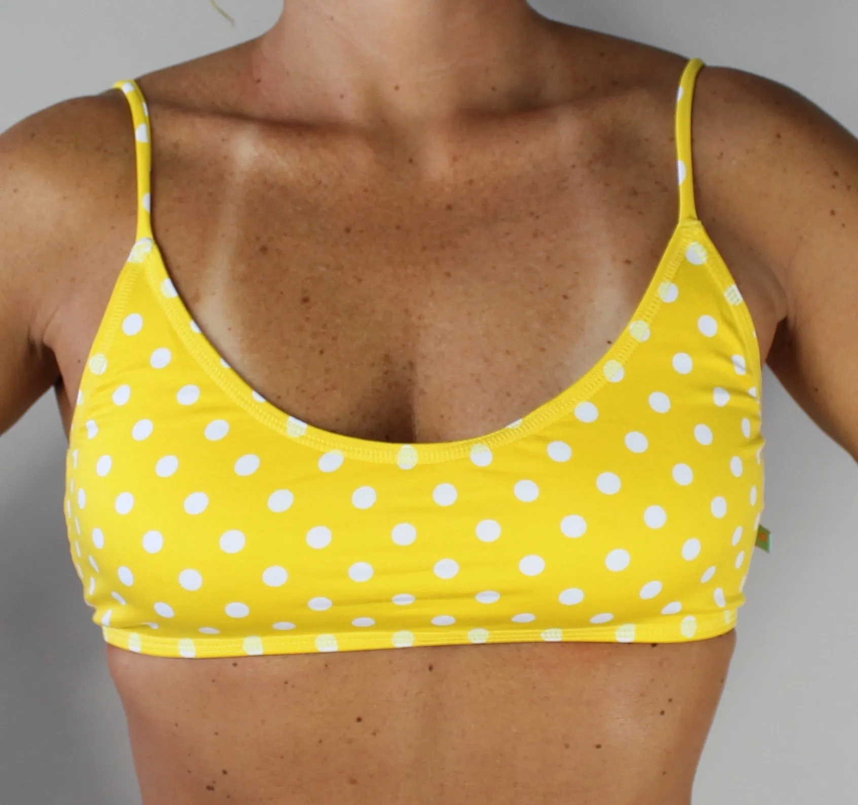 BIKINI TOPS Yellow Polka Dots