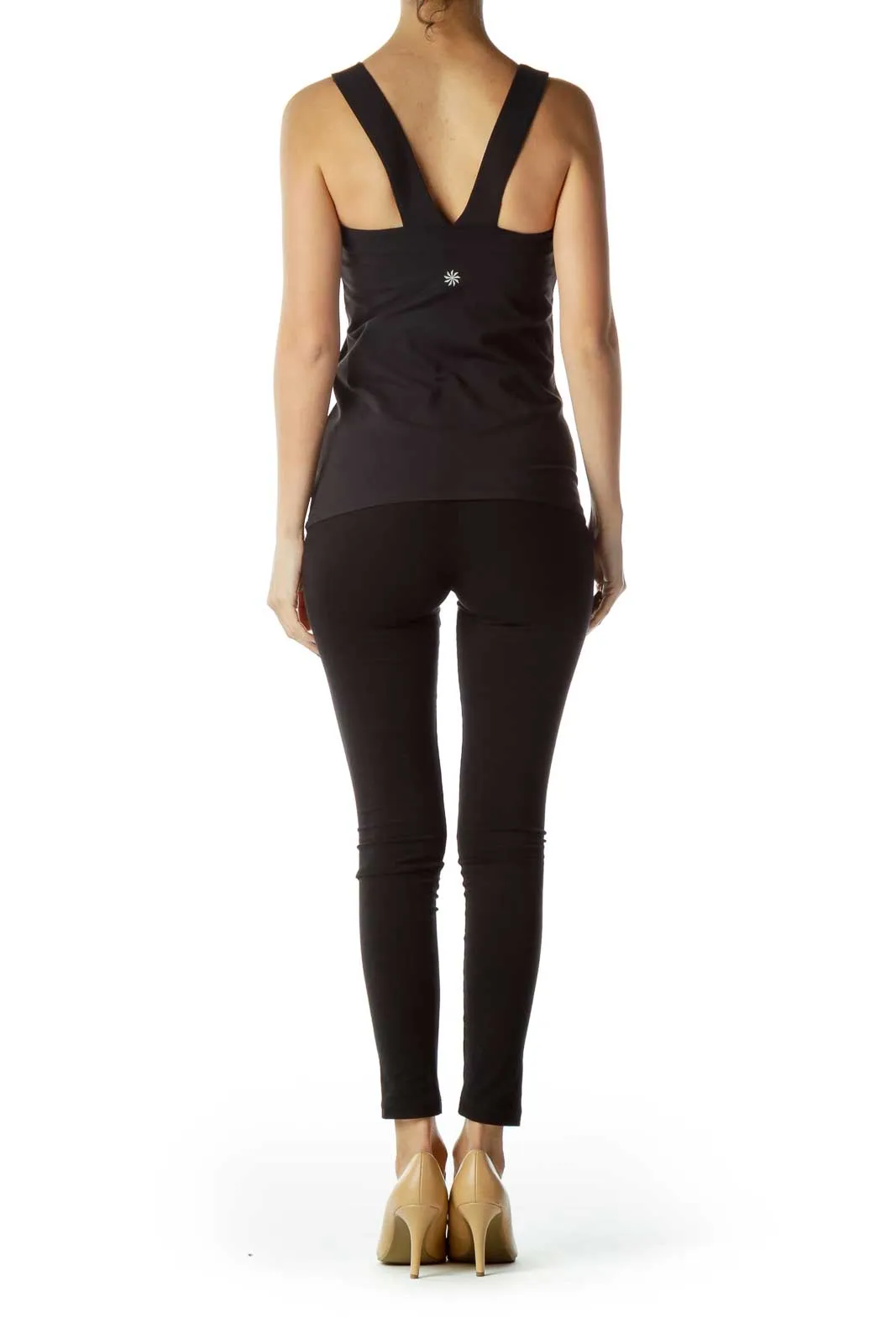 Black Round Neck Yoga Top