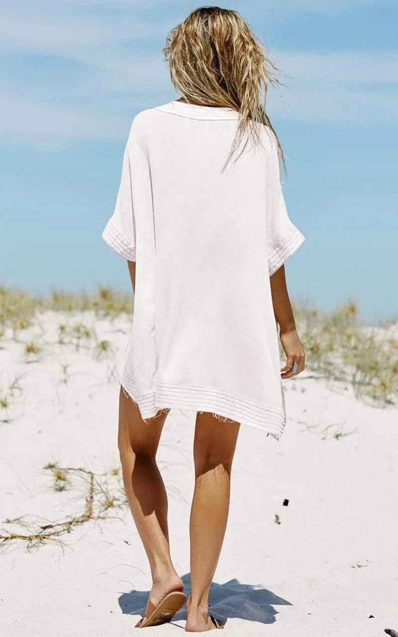 Boho White Beach Cover Up