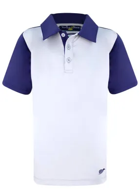 Boy's Performance Polo Shirt - Grey with Navy