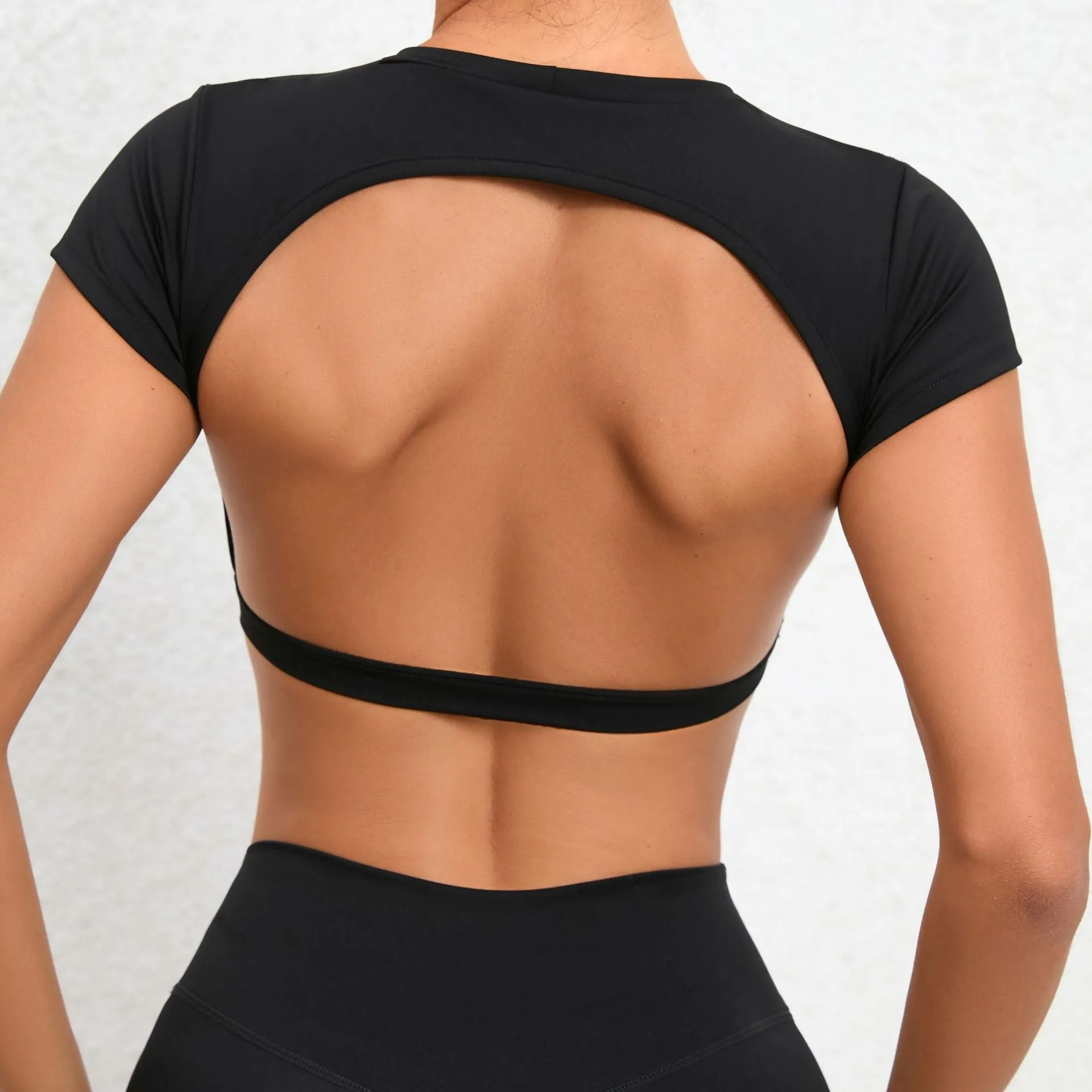 Braless padded nude yoga tops