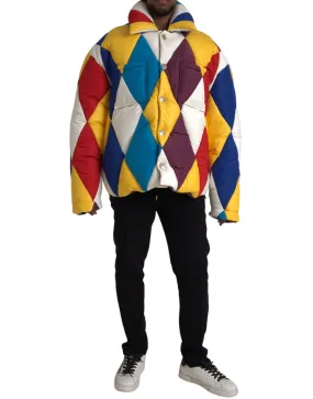 Dolce & Gabbana Multicolor Windbreaker Puffer Jacket Men