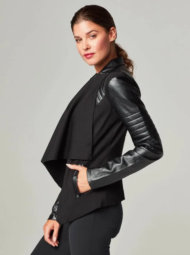 Drape Front Jacket - Black Ats