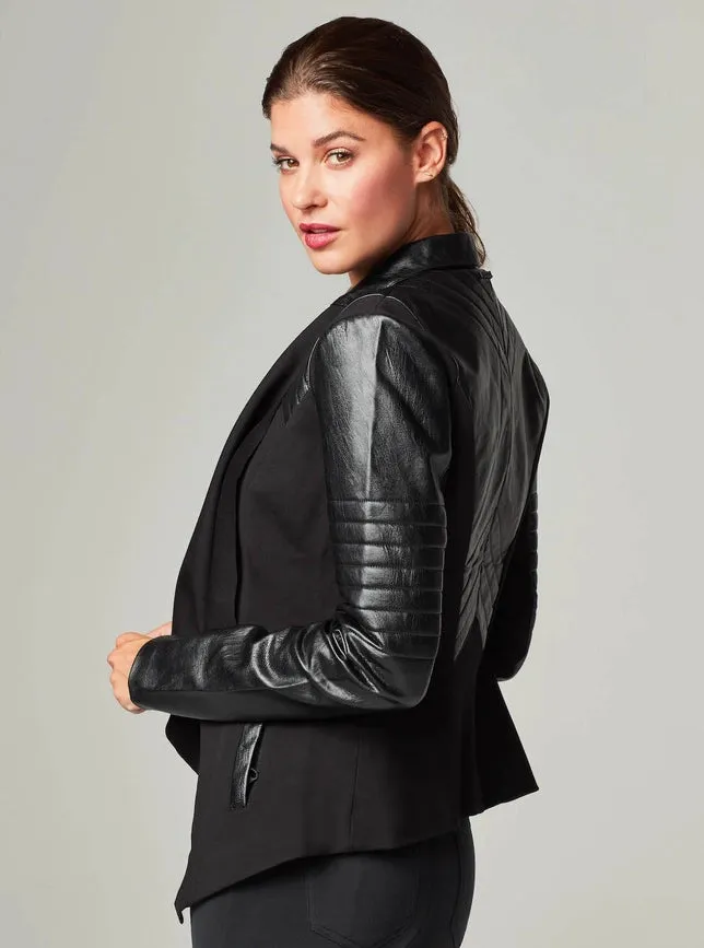 Drape Front Jacket - Black Ats