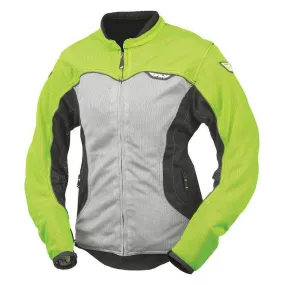 Fly Racing Women's Flux Air Hi-Viz/Silver Mesh Jacket