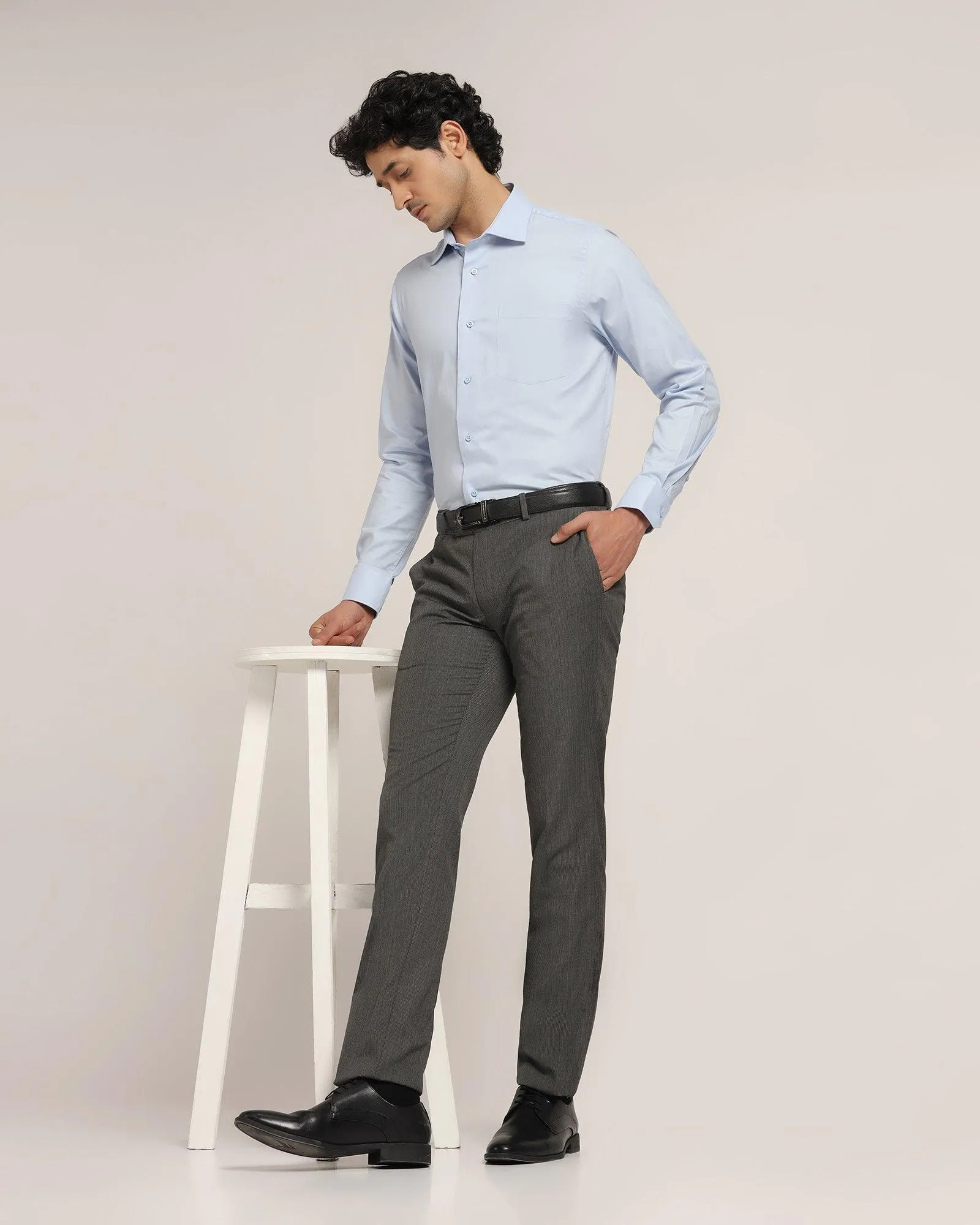 Formal Blue Solid Shirt - Lotto