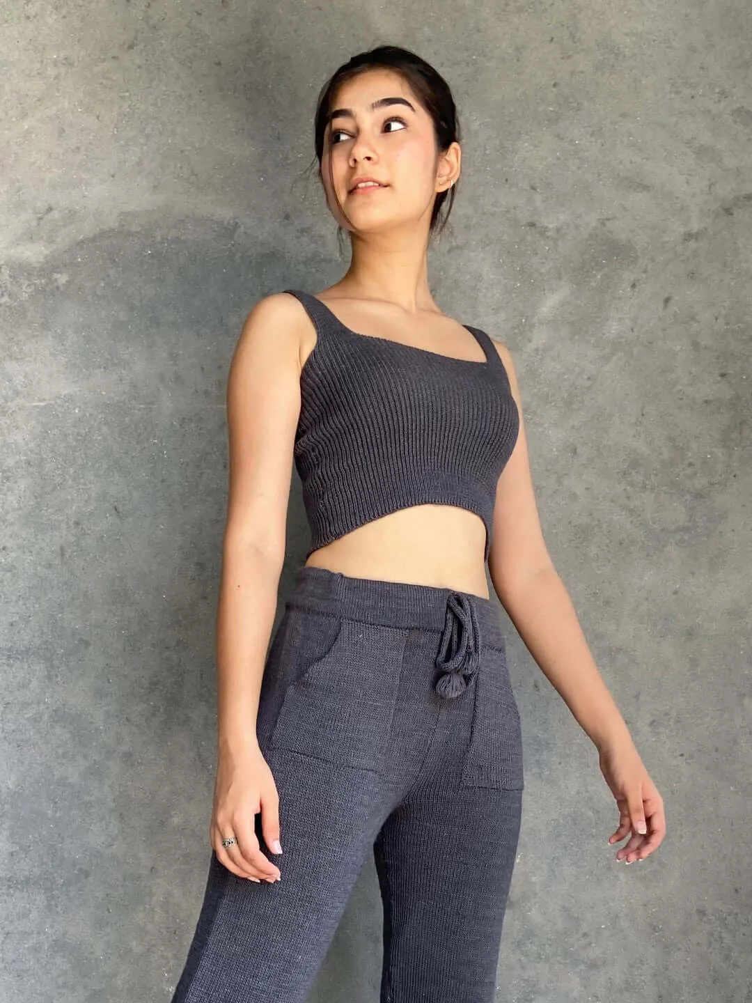 Foxys Steel Merino Crop Top