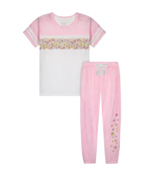 Girls Candy Florals 2-Piece Pajama Pants Sleep Set