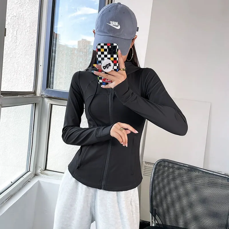 Hooded Slim Fit Running Long Sleeve Jackets