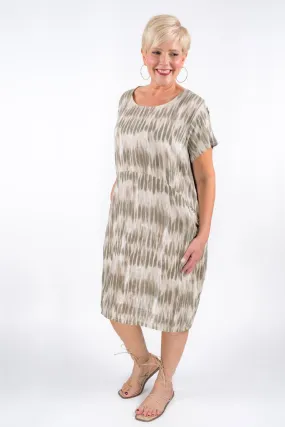 Margo Driftwood Shift Linen Dress (DSS121D)