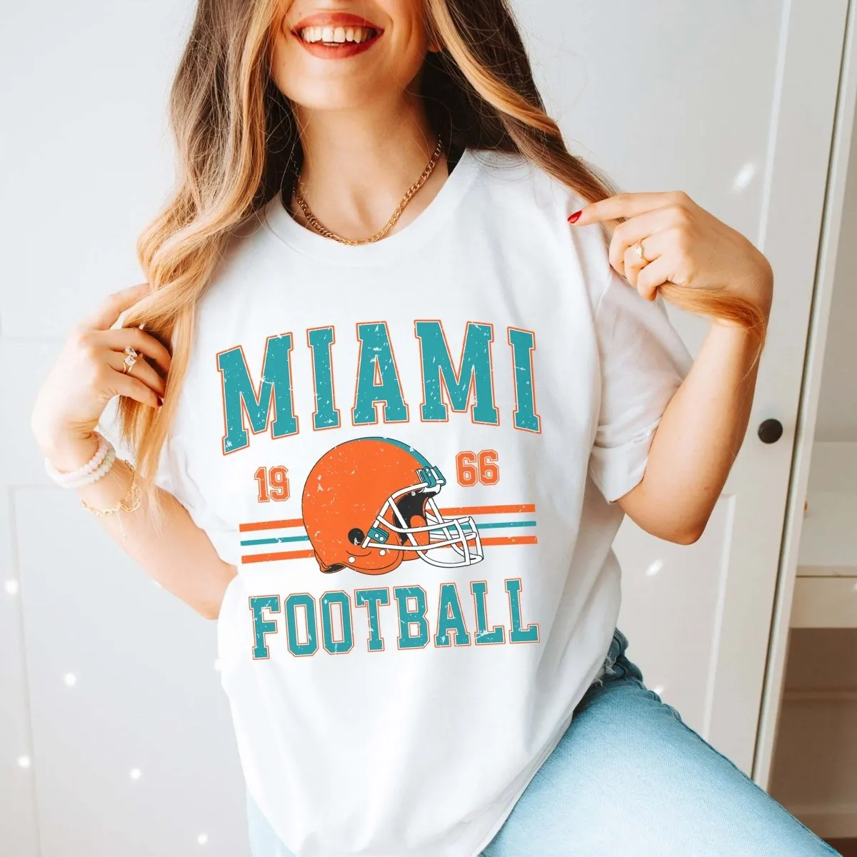 Miami Football Wholesale Bella Graphic Tee - Quick Shipping