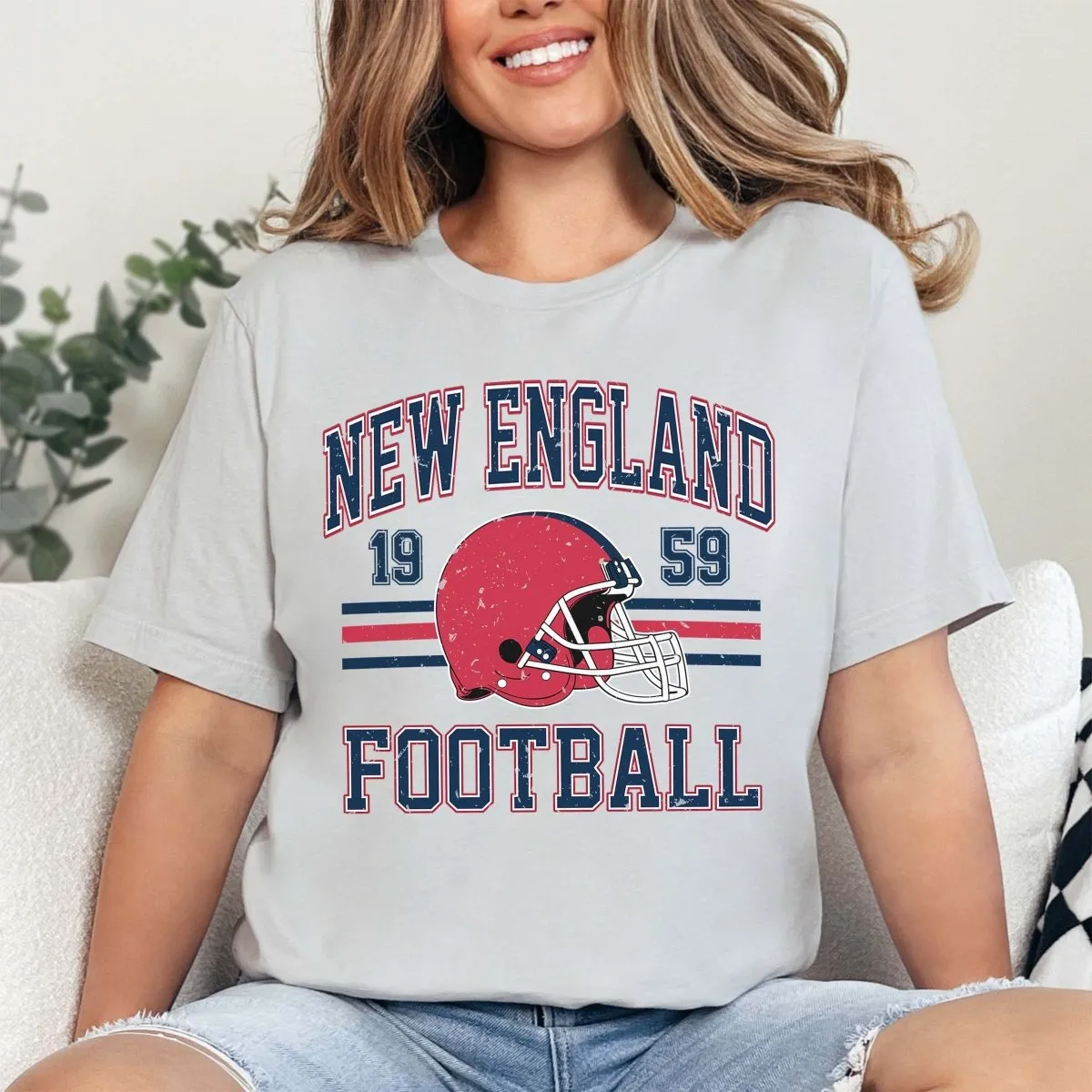 New England Football Wholesale Bella Graphic Tee - Fast Shipping