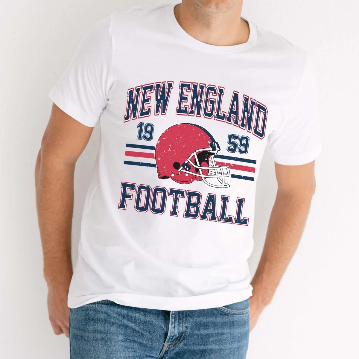 New England Football Wholesale Bella Graphic Tee - Fast Shipping