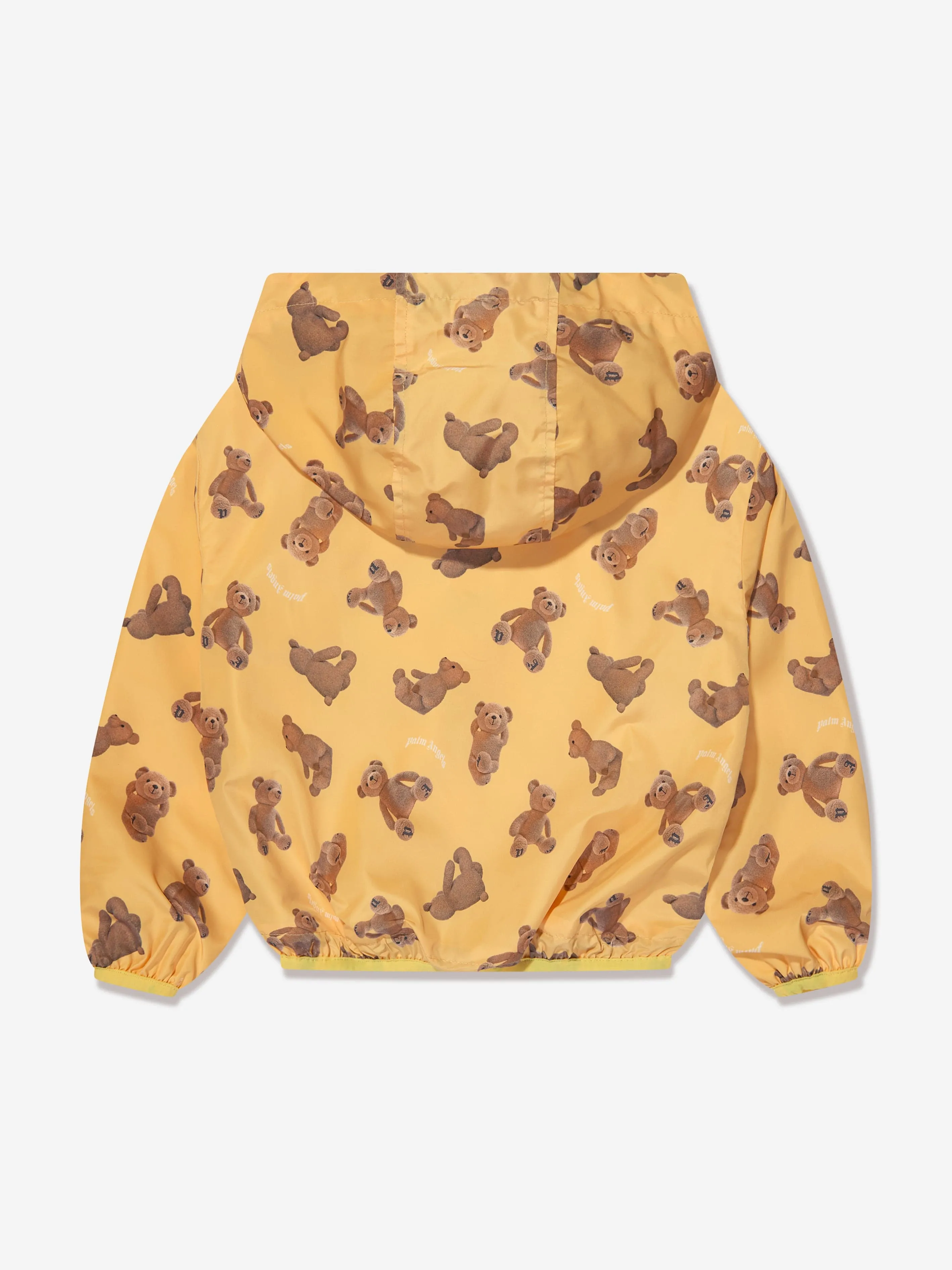 Palm Angels Boys AOP PA Bears Windbreaker in Yellow