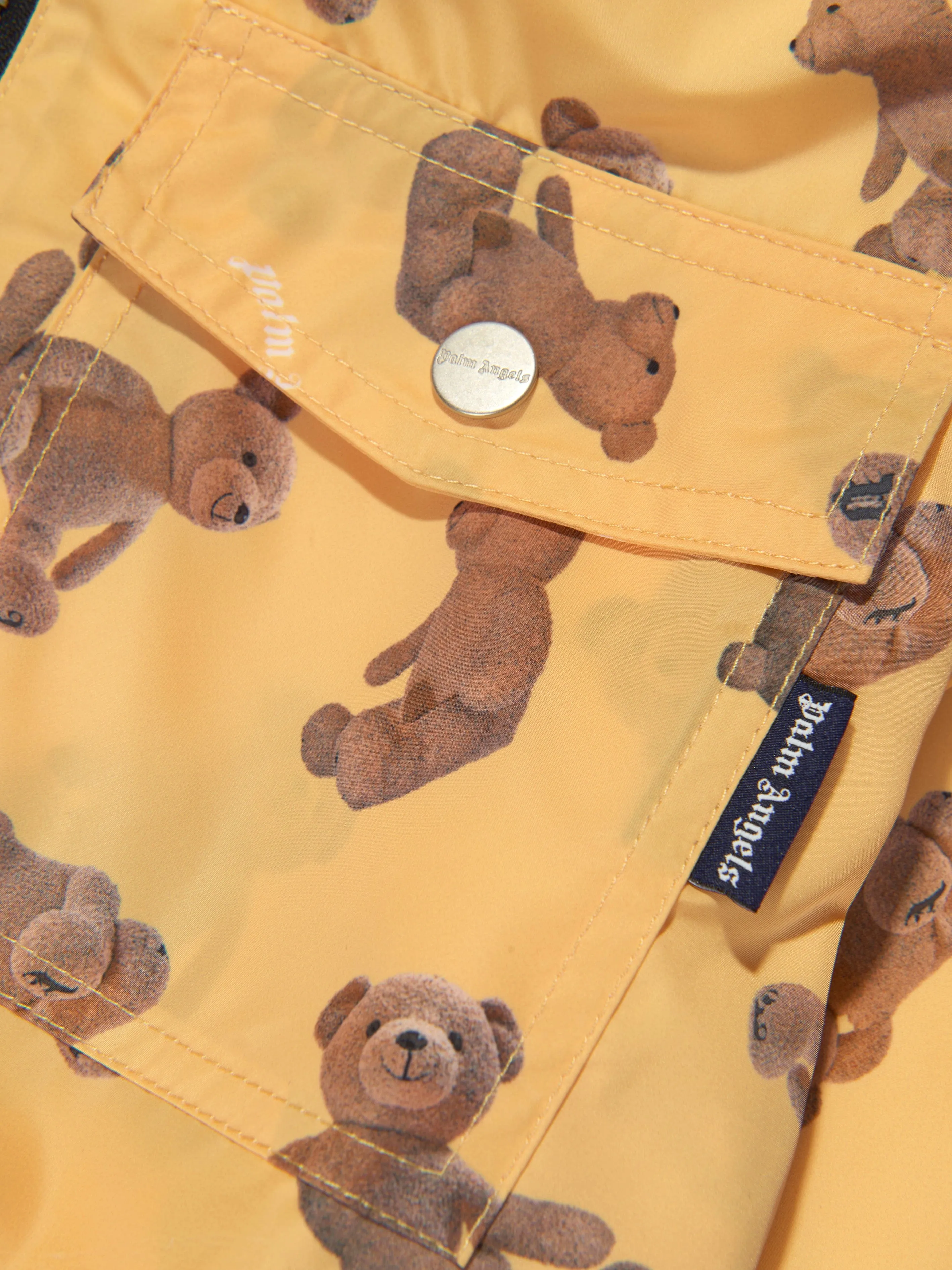 Palm Angels Boys AOP PA Bears Windbreaker in Yellow