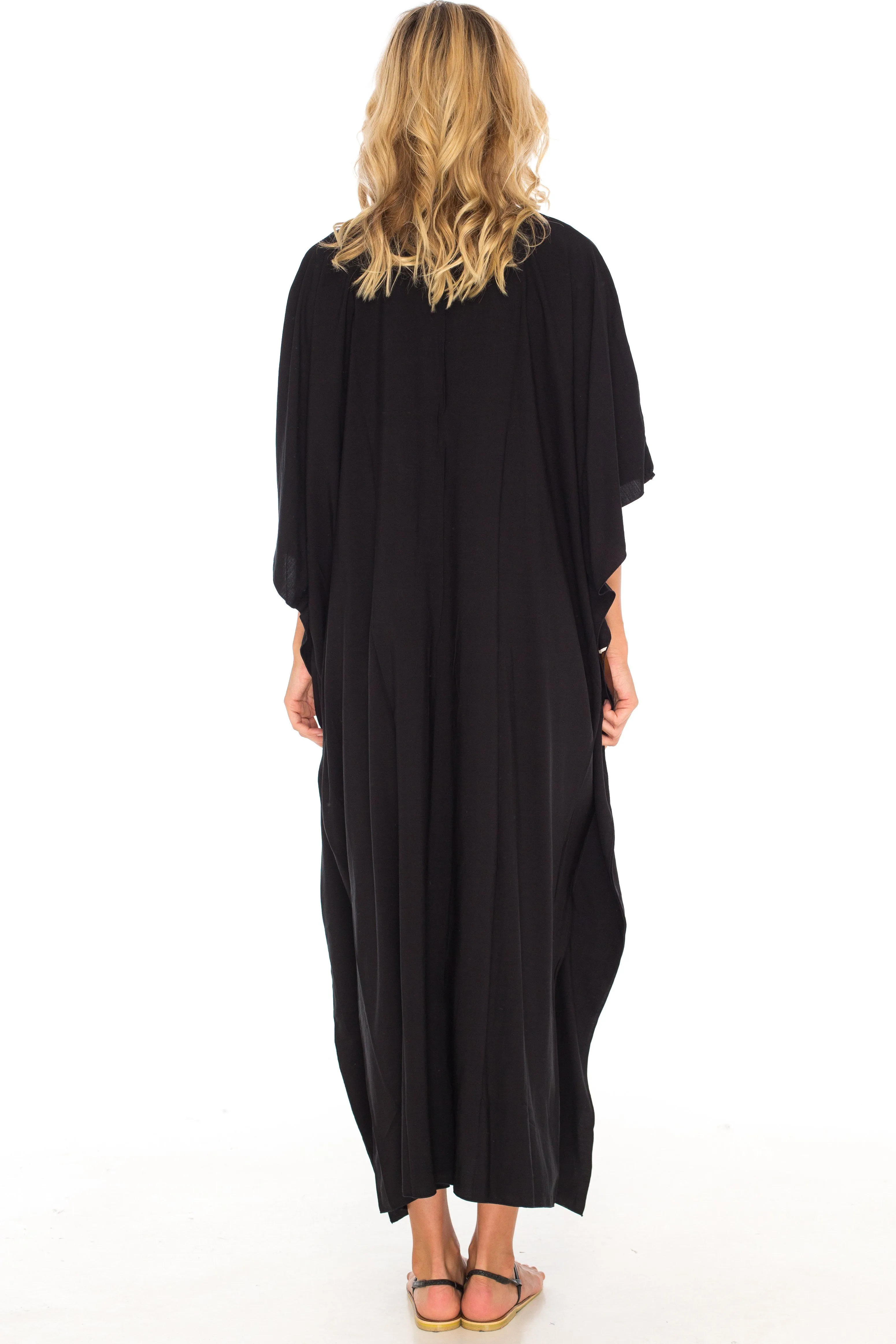 SHU-SHI Women's Long Kaftan Beach Maxi Dress - Casual Plus Size Cover Up