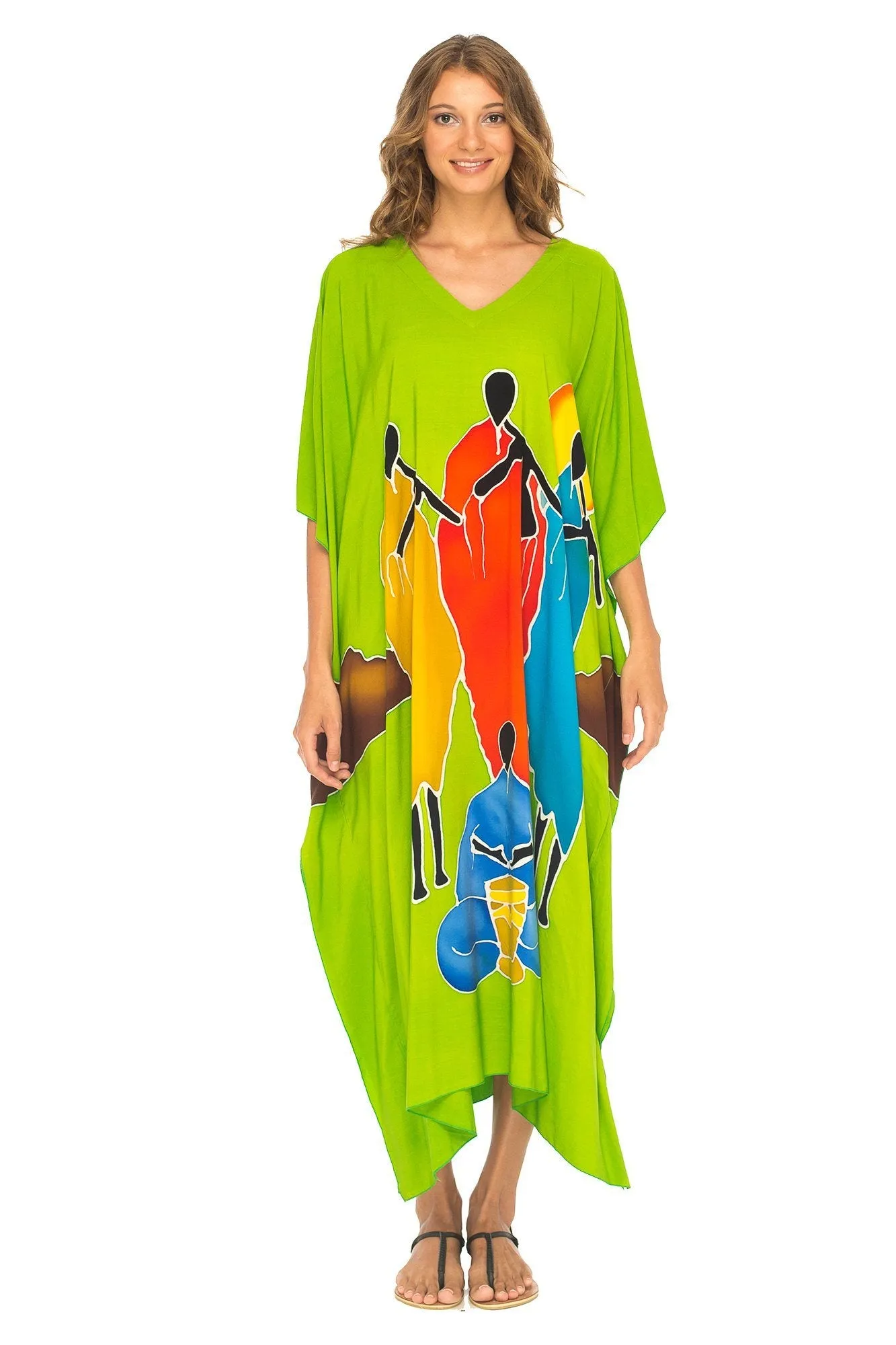 SHU-SHI Women's Long Kaftan Beach Maxi Dress - Casual Plus Size Cover Up