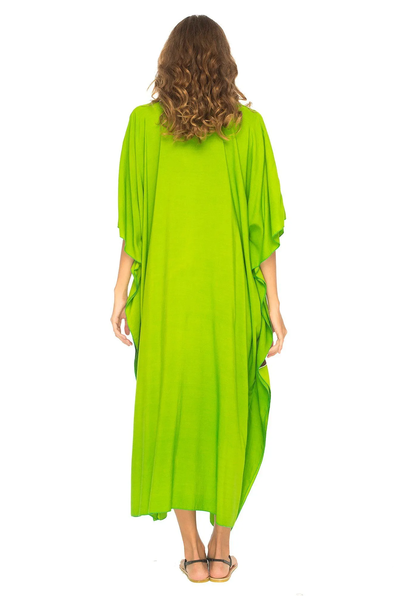 SHU-SHI Women's Long Kaftan Beach Maxi Dress - Casual Plus Size Cover Up