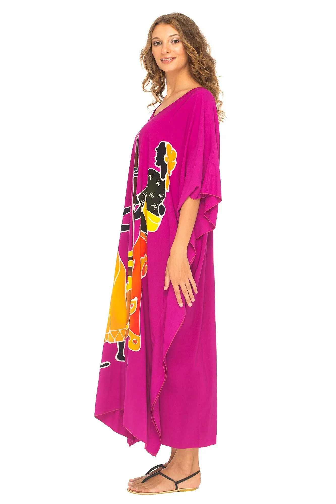 SHU-SHI Women's Long Kaftan Beach Maxi Dress - Casual Plus Size Cover Up