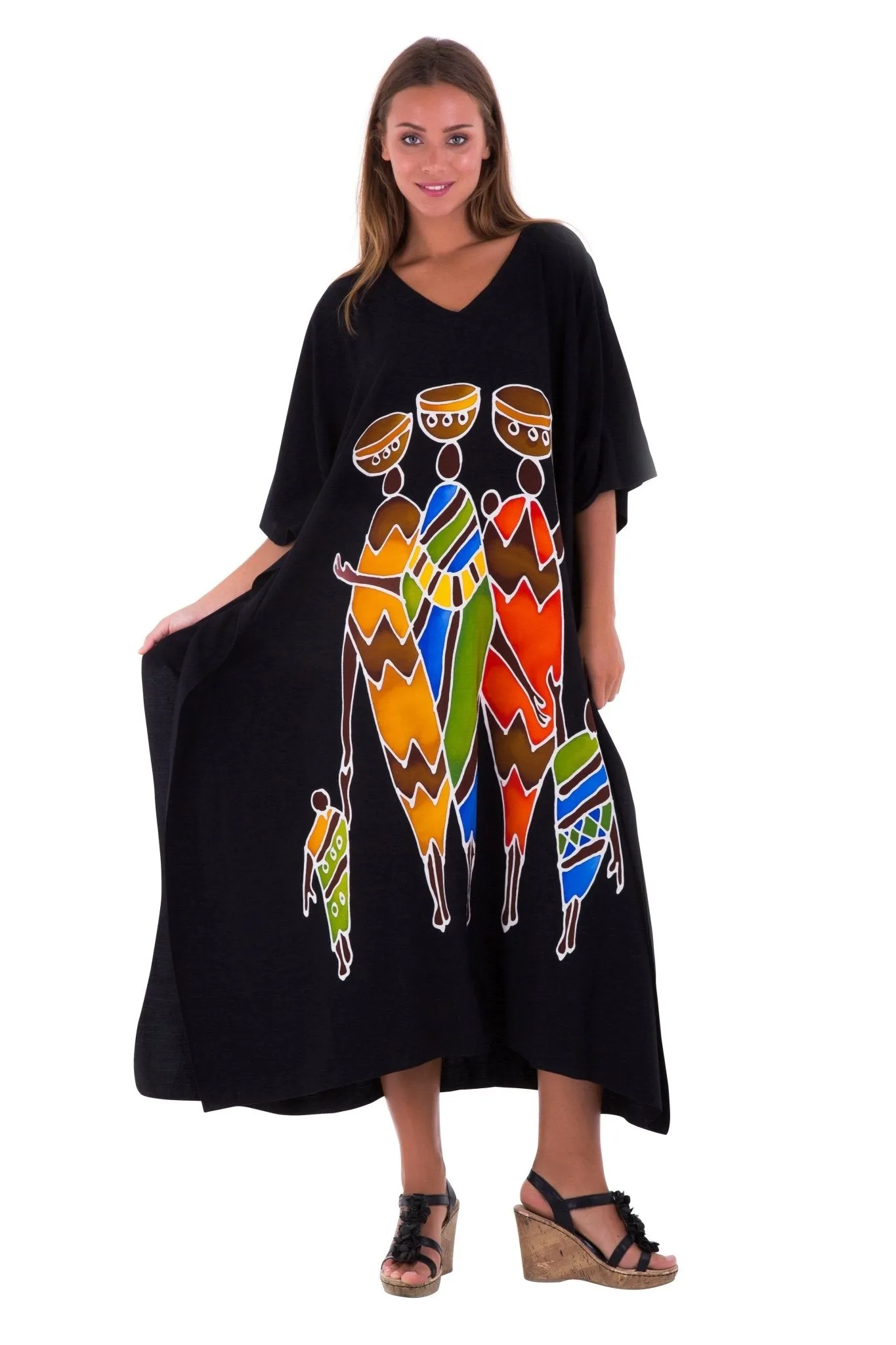 SHU-SHI Women's Long Kaftan Beach Maxi Dress - Casual Plus Size Cover Up