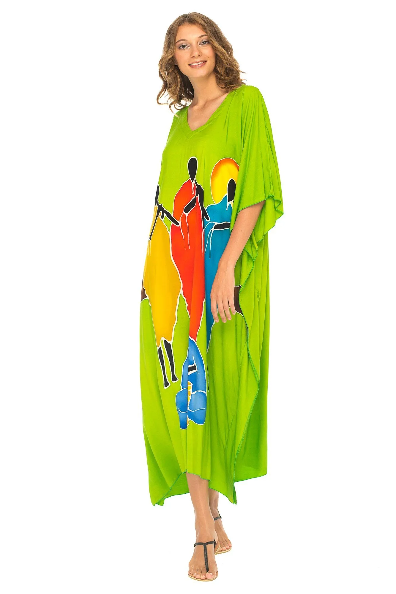 SHU-SHI Women's Long Kaftan Beach Maxi Dress - Casual Plus Size Cover Up