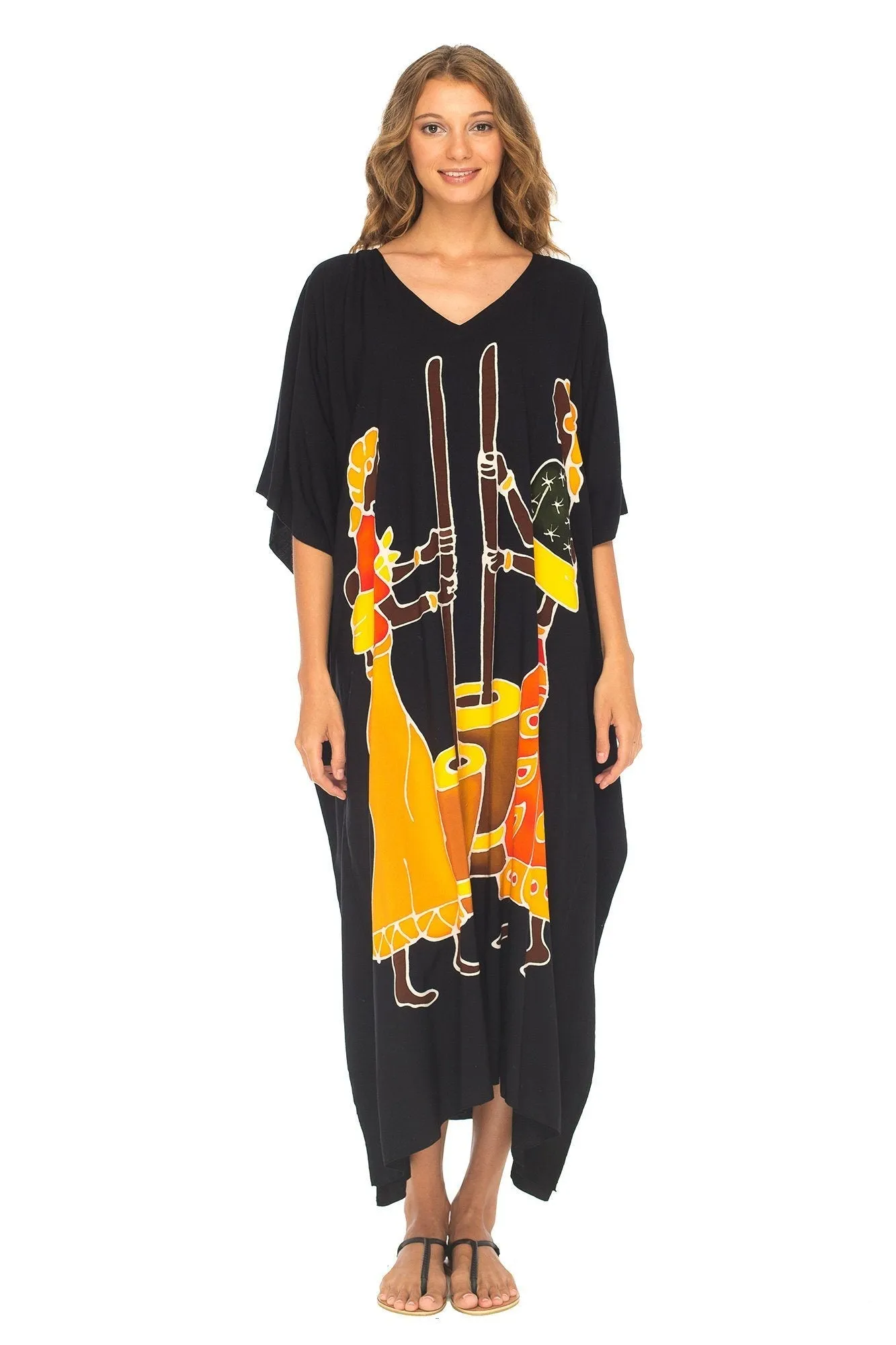 SHU-SHI Women's Long Kaftan Beach Maxi Dress - Casual Plus Size Cover Up