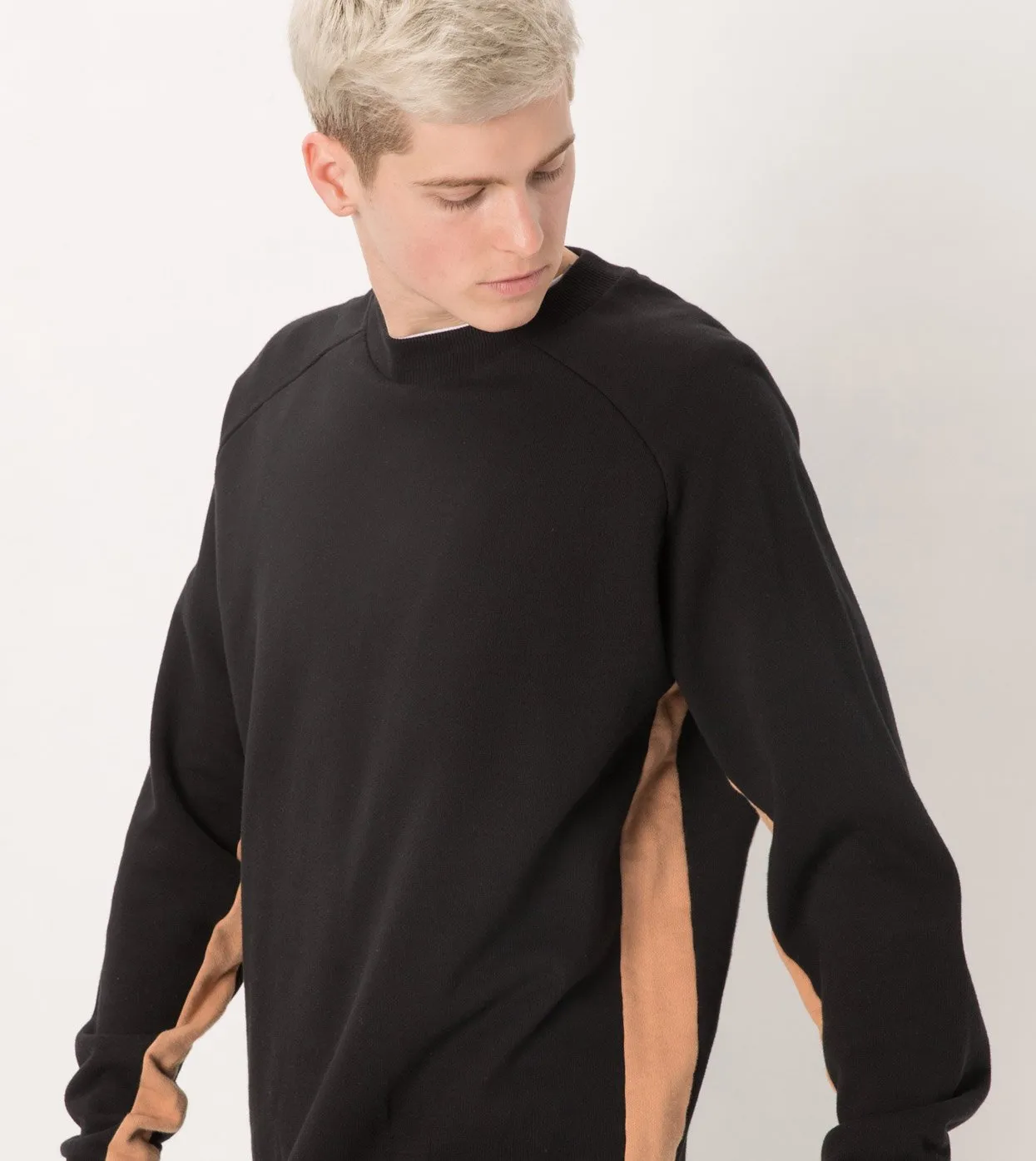 Sideline Box Crew Sweat Black/Biscuit