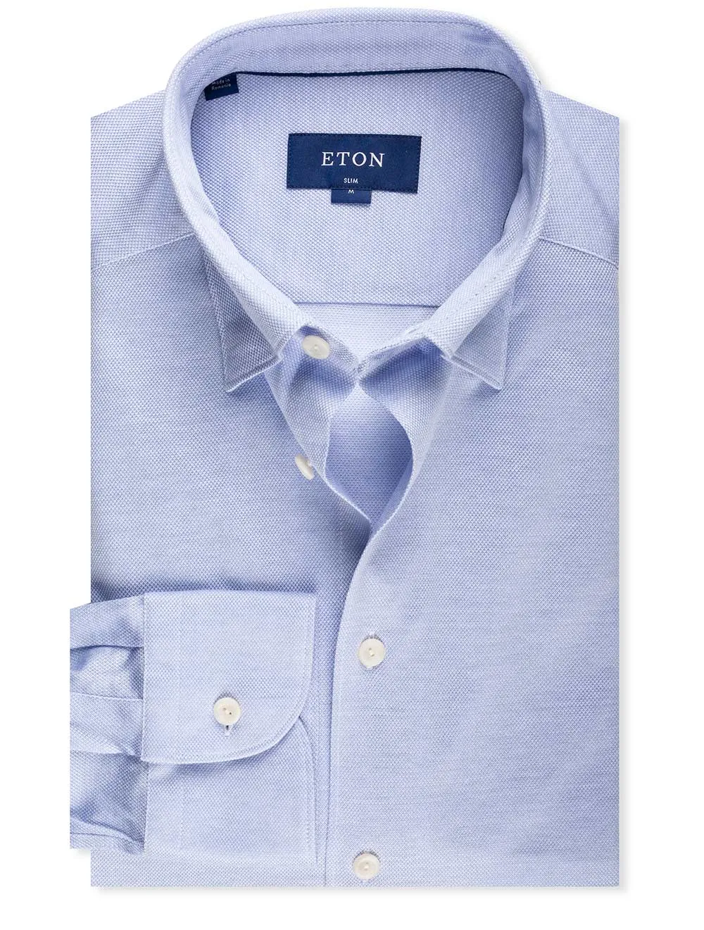 Slim Fit Button Under Jersey Shirt Blue