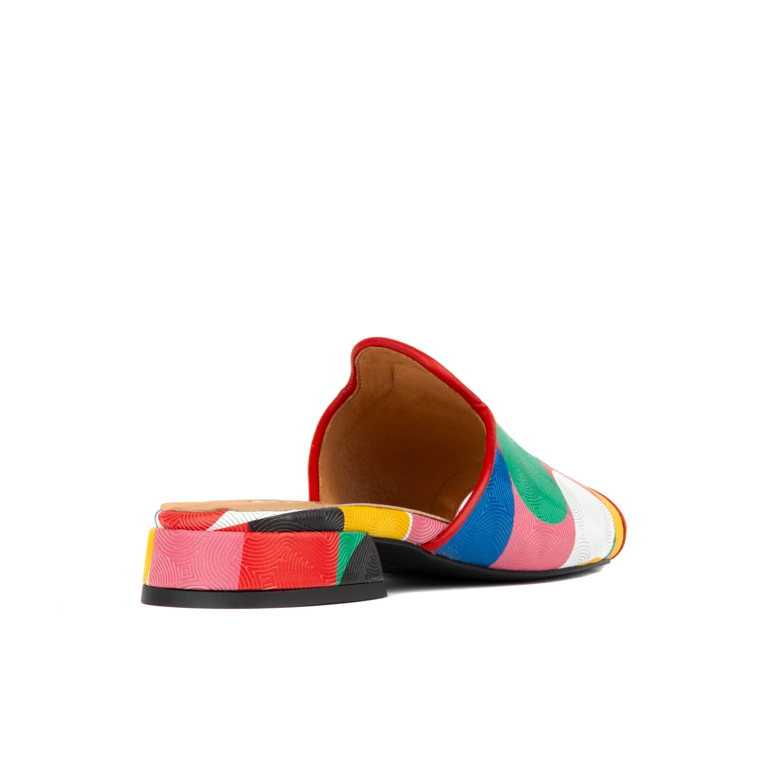 South Beach - Pink Jungle - Women's fully leather lined slip on sandal in multicolour