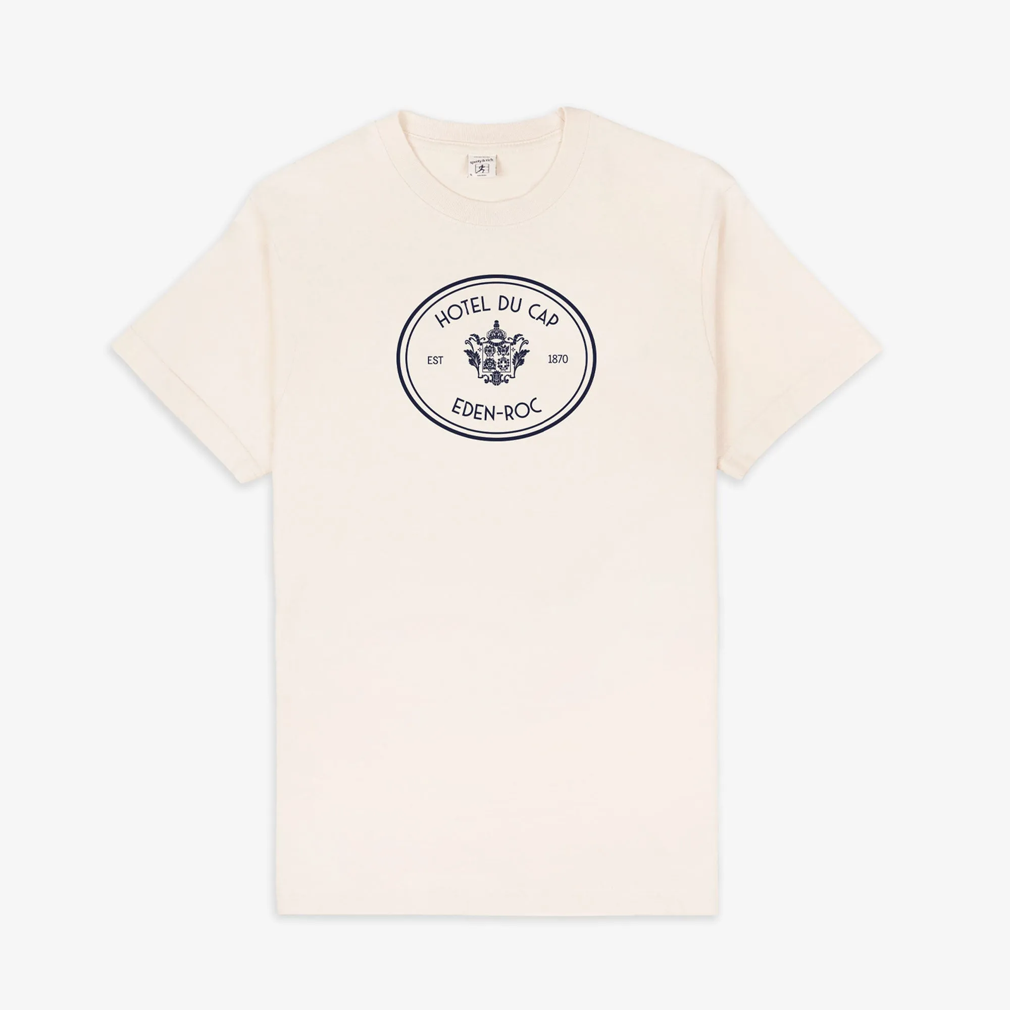 SPORTY & RICH | EDEN CREST KENNEDY T-SHIRT { CREAM/NAVY