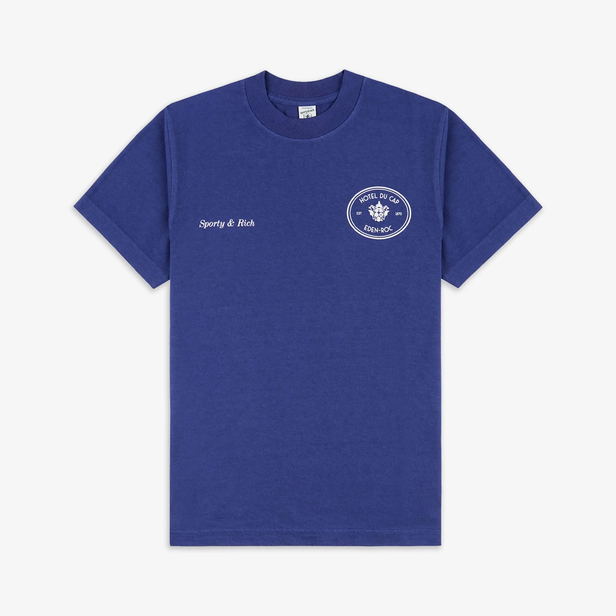 SPORTY & RICH | HOTEL DU CAP T-SHIRT { INDIGO/WHITE