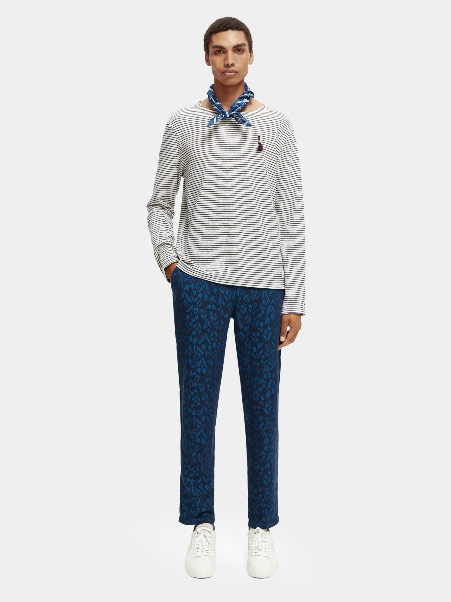 Stuart regular slim-fit jacquard chino