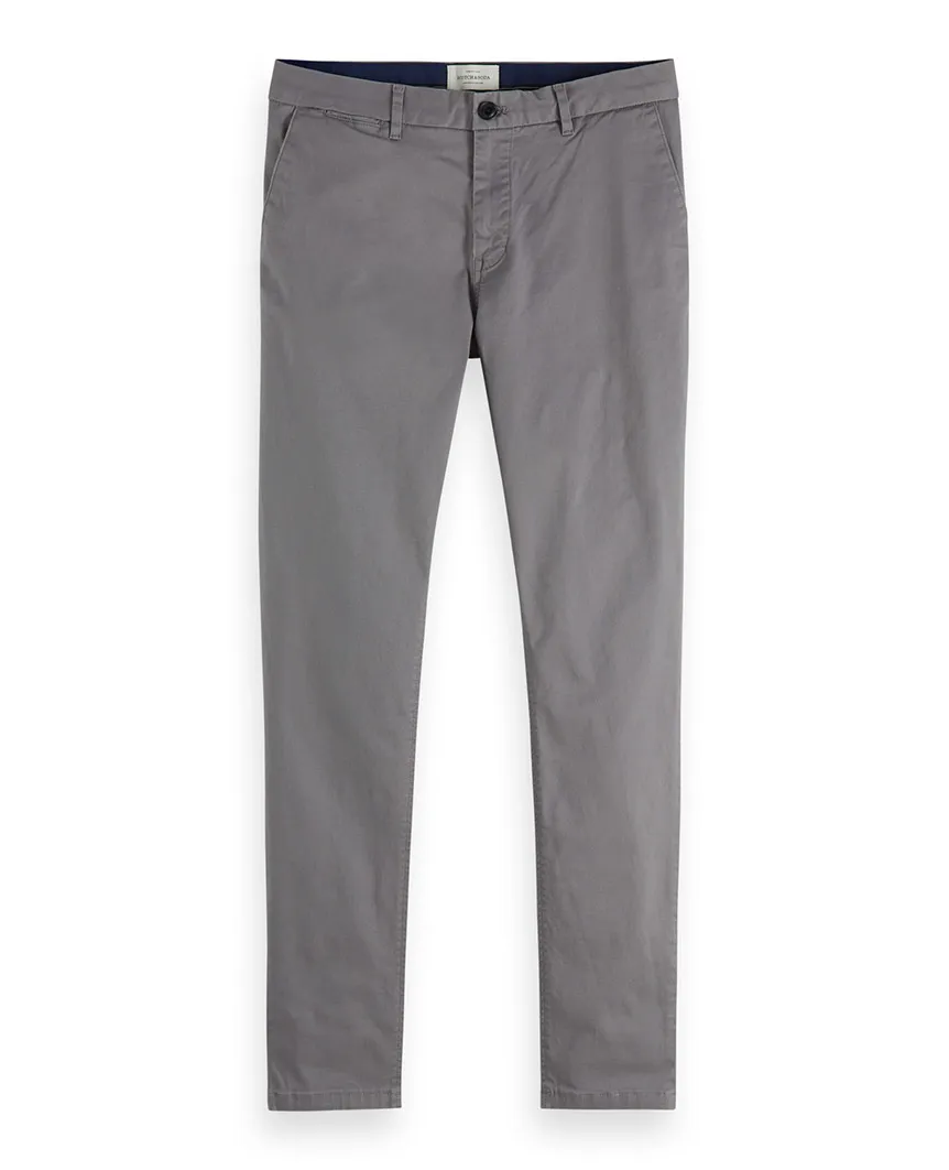 Stuart Stretch Cotton Chinos Regular Slim Fit  Grey