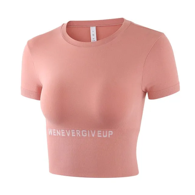 Stylish Breathable Women's Short Sleeve Cropped Tops