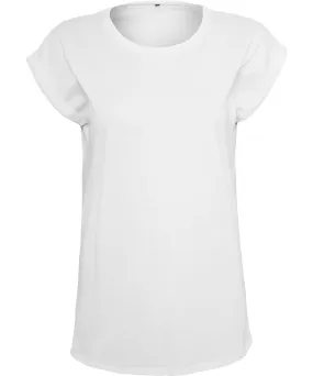 White - Women's organic extended shoulder tee