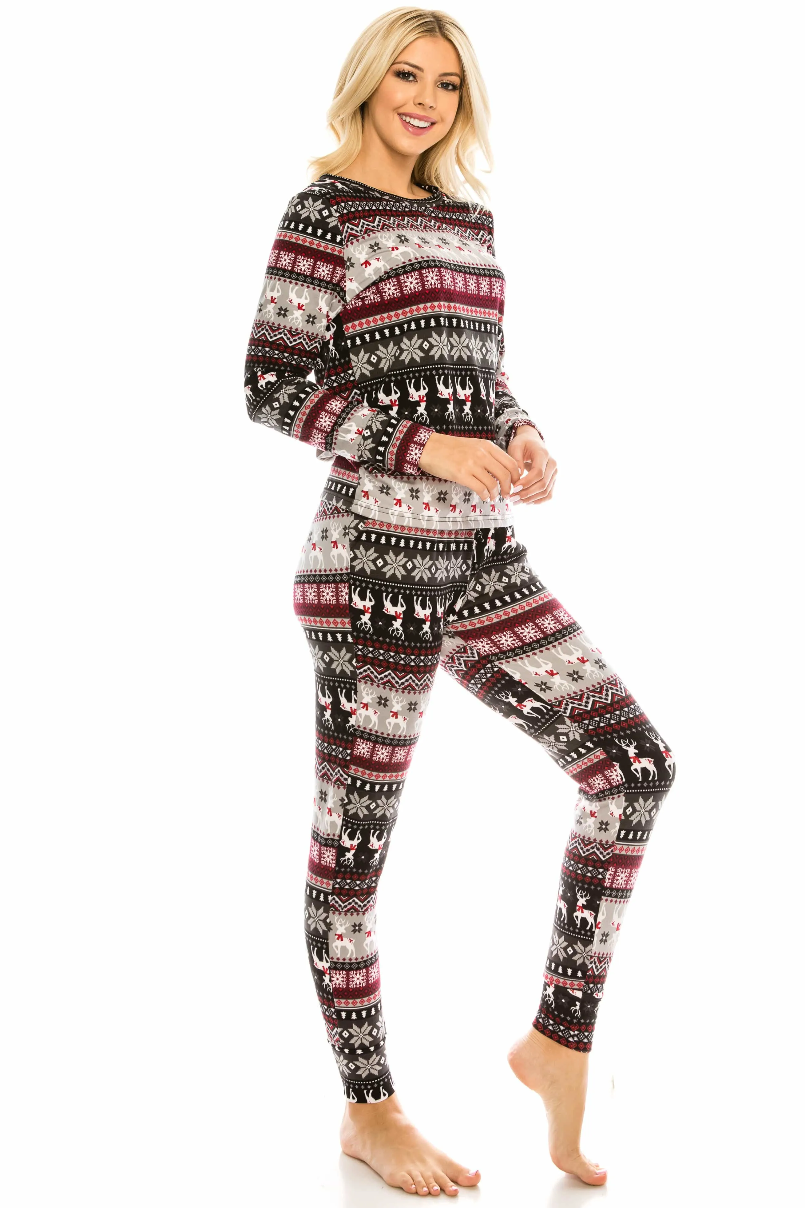 Women's Cozy Christmas Fleece-Lined 2-Piece Matching Jogger Sets