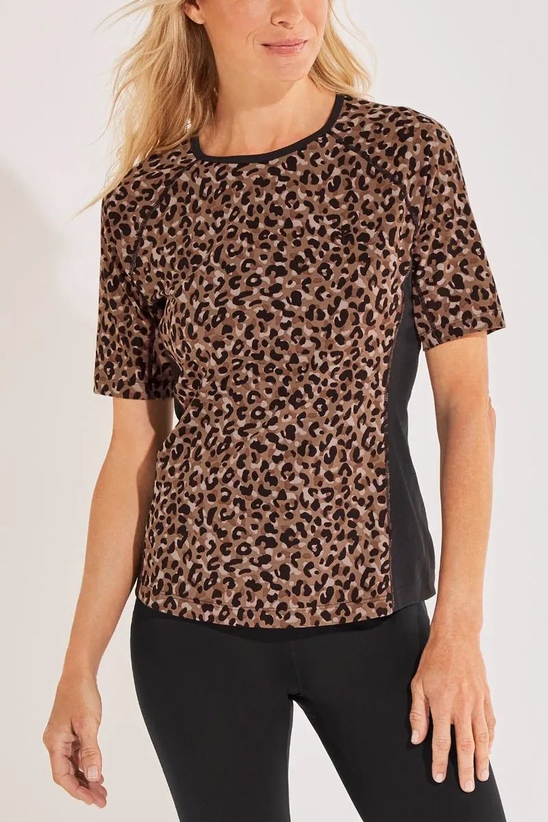 Women's Hightide Short Sleeve Swim Shirt | Brown Cheetah