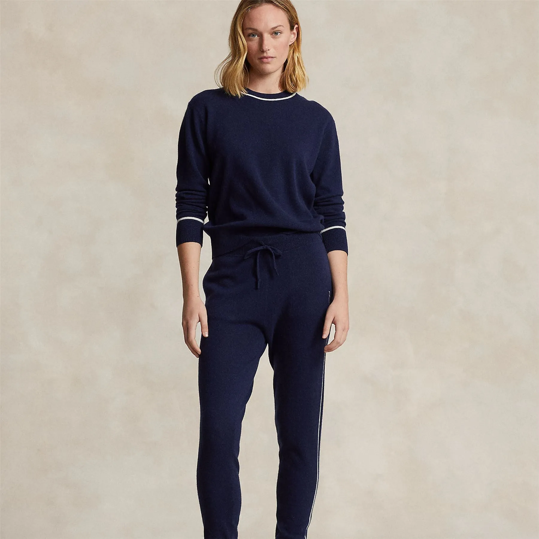 Womens Washable Cashmere Jogger Pants Refined Navy - SS24