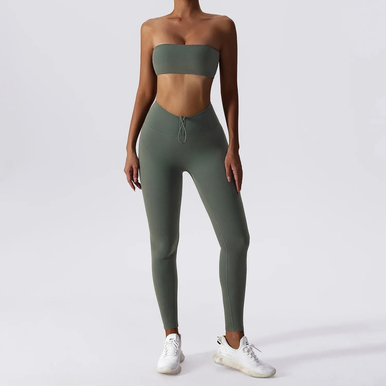 Yoga Set 2PC High Waist Leggings Sports Bra Set